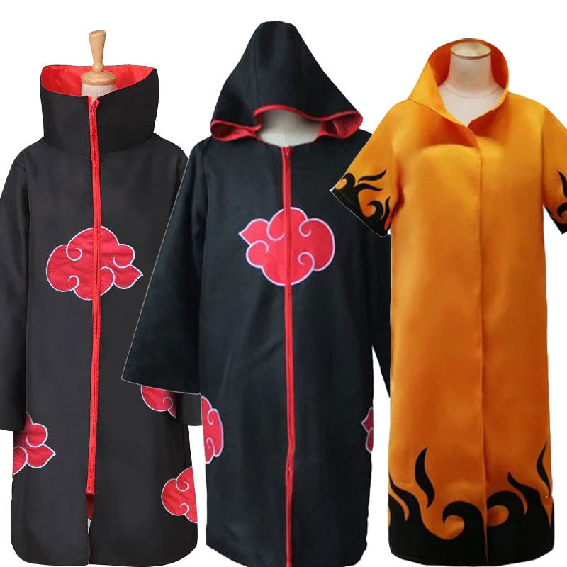 火影忍者衣服四代目六代目披风晓组织鼬红云袍儿童万圣节服装cos