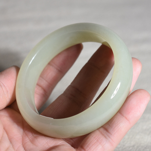 暖色手镯59mm纯天然和田玉假一赔十 支持复检 老坑俄料玉镯子