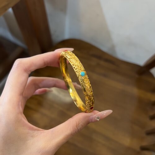皇后花丝沙金手镯太后
