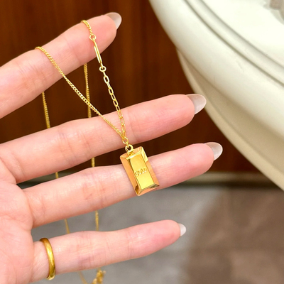 小金条小金砖仿真黄金项链
