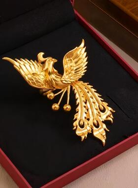 凤凰沙金戒指仿真假黄金订婚三五金拍照婚嫁首饰结婚指环戒子婚礼