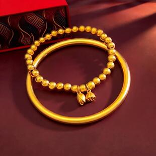 两世欢沙金手链古法传承手镯仿真黄金色久不掉色女款结婚首饰婚嫁