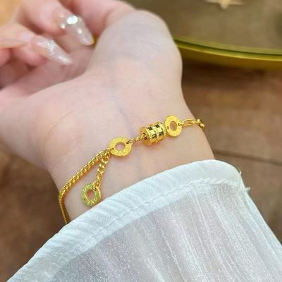 小蛮腰手链仿真黄金沙金手串轻奢高级感金店同款AB双链流苏女