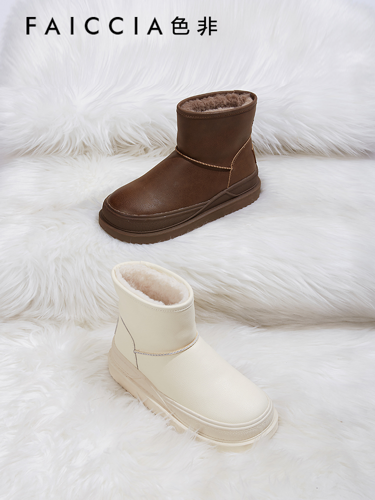 加绒加厚雪地靴色非冬季