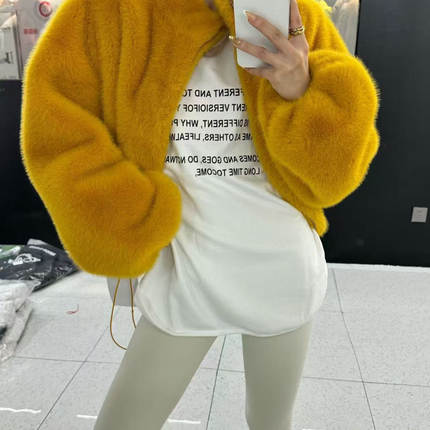 YUYU女装新款时尚洋气百搭毛毛外套