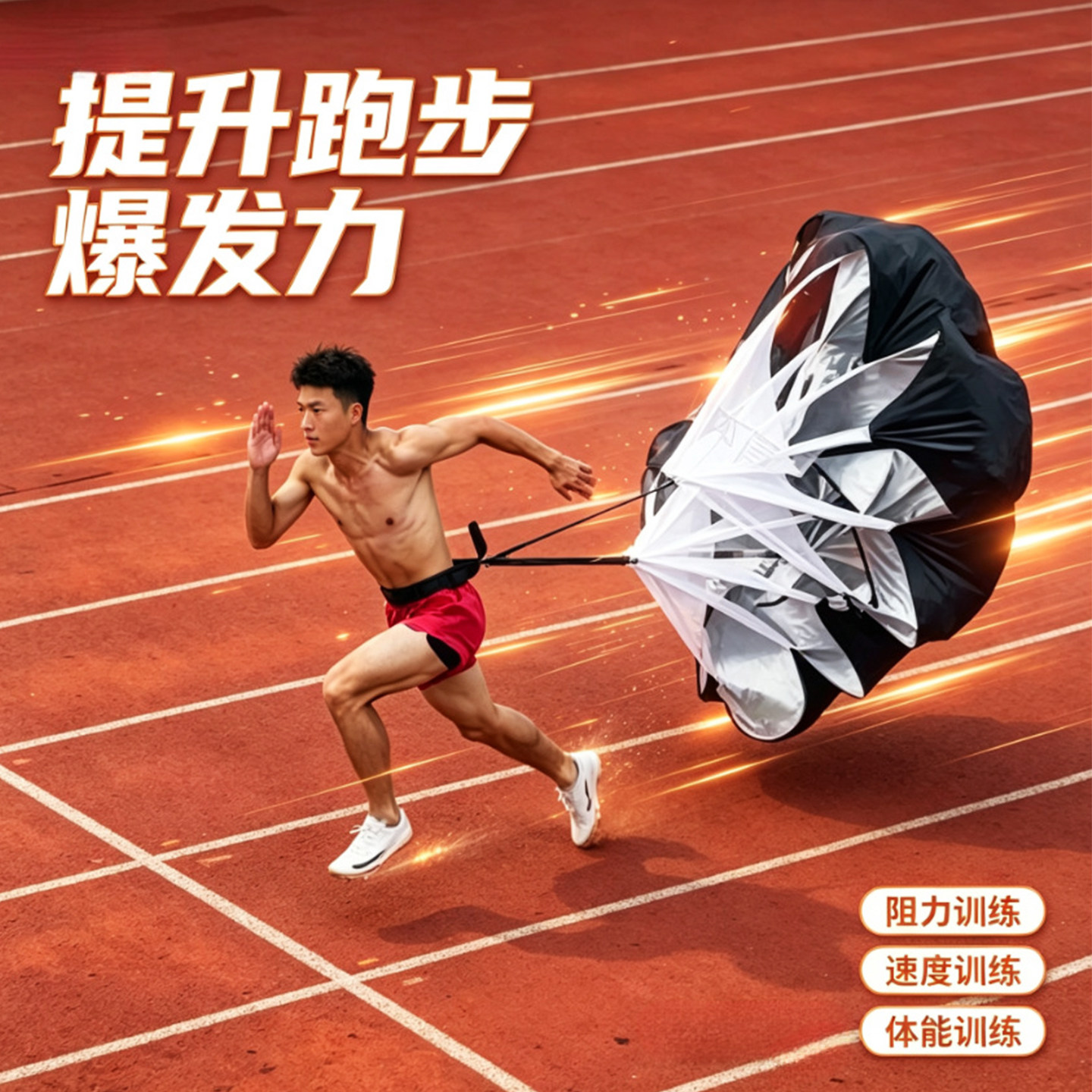 足球阻力伞加厚体能伞田径力量训练用具儿童运动爆发力降落跑步伞