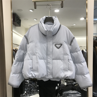 水洗做旧个性 新款 外出高级感洋气保暖外套 羽绒服2025冬装 立领短款