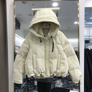 欧洲站2025冬新款时尚宽松短款连帽加厚小个子羽绒服外套女潮6503