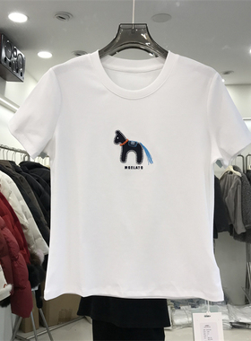 ZW卓娃2026春夏季新款显瘦修身简约百搭小马潮流短袖Ｔ恤上衣2265