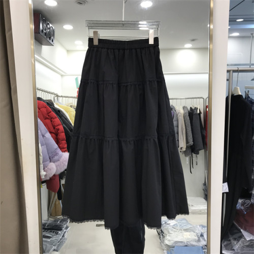 温柔风甜美减龄半身裙2026春新款百搭显瘦层次感a字中长裙女26153