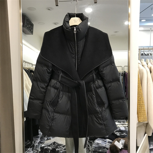 欧洲站羽绒服女冬装新款欧货时尚气质收腰显瘦洋气保暖白鸭绒外套