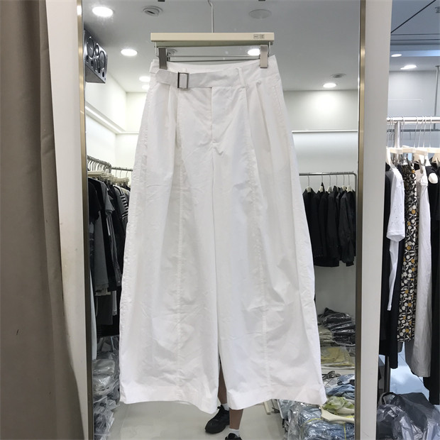 GMS歌玛索1621夏季新款高腰直筒休闲百搭宽松阔腿弯刀裤女长裤薄