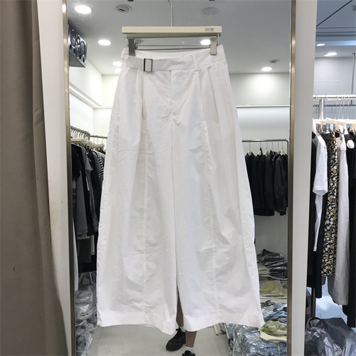 GMS歌玛索1621夏季新款高腰直筒休闲百搭宽松阔腿弯刀裤女长裤薄