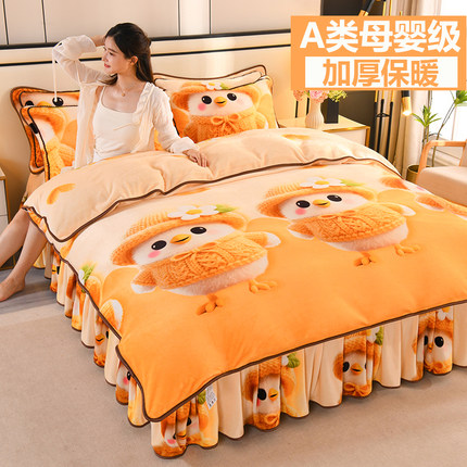 牛奶绒卡通被套单件冬季双面加厚加绒珊瑚绒被罩180x220cm法兰绒4