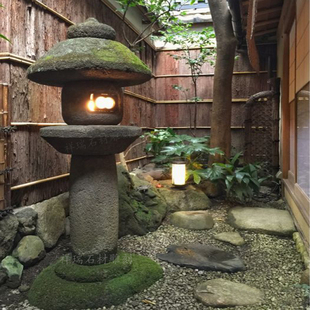 大理石灯笼落地庭院日式户外照明景观花园摆件草坪青石雕仿古灯塔