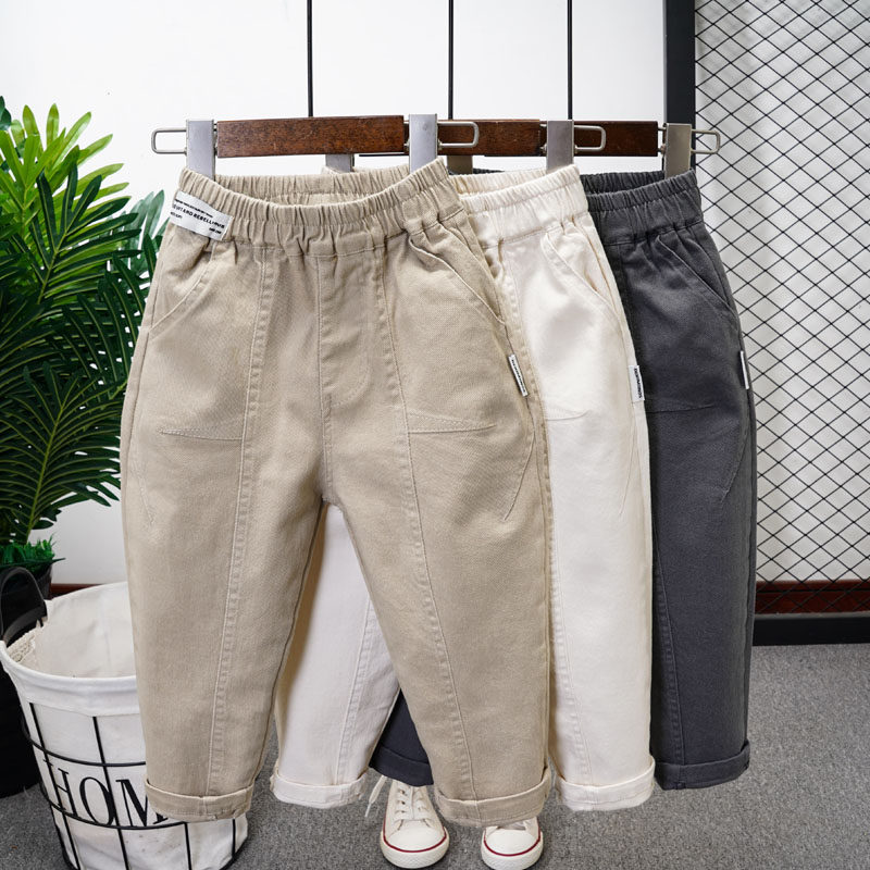 男童裤子儿童长裤2024春秋新款工装裤中大童小脚裤纯棉韩版休闲裤