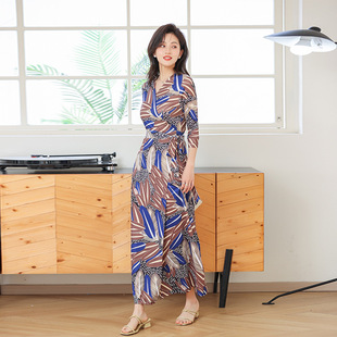 欧美新品一片式裹身裙复古印花气质法式高端精致连衣裙PG DVF2026