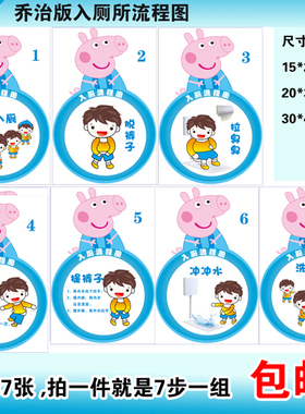 幼儿园上厕所示意图装饰贴纸