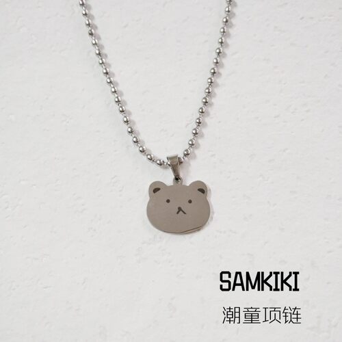 潮童可爱小熊儿童项链女童毛衣链