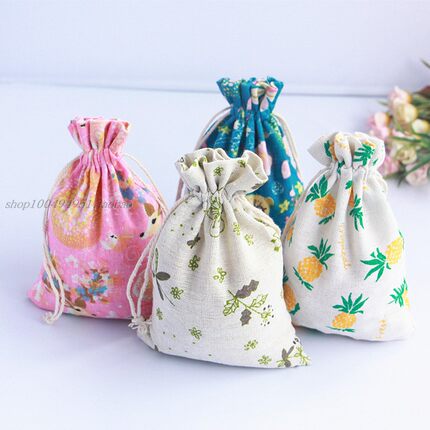 束口袋锦囊香囊香袋 香包空袋子首饰品袋 动植物印花棉布袋礼品袋