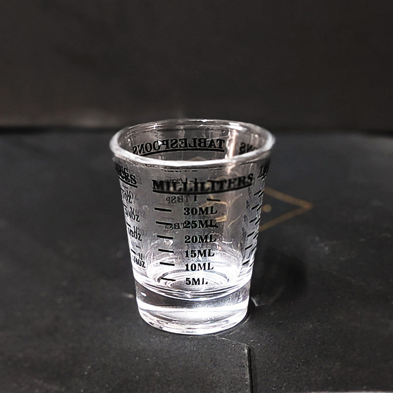 Lead-free Italian glass graduated measuring cup, double-sided measuring cocktail ounce cup, espresso measuring cup 45/60ml thumbnail 5