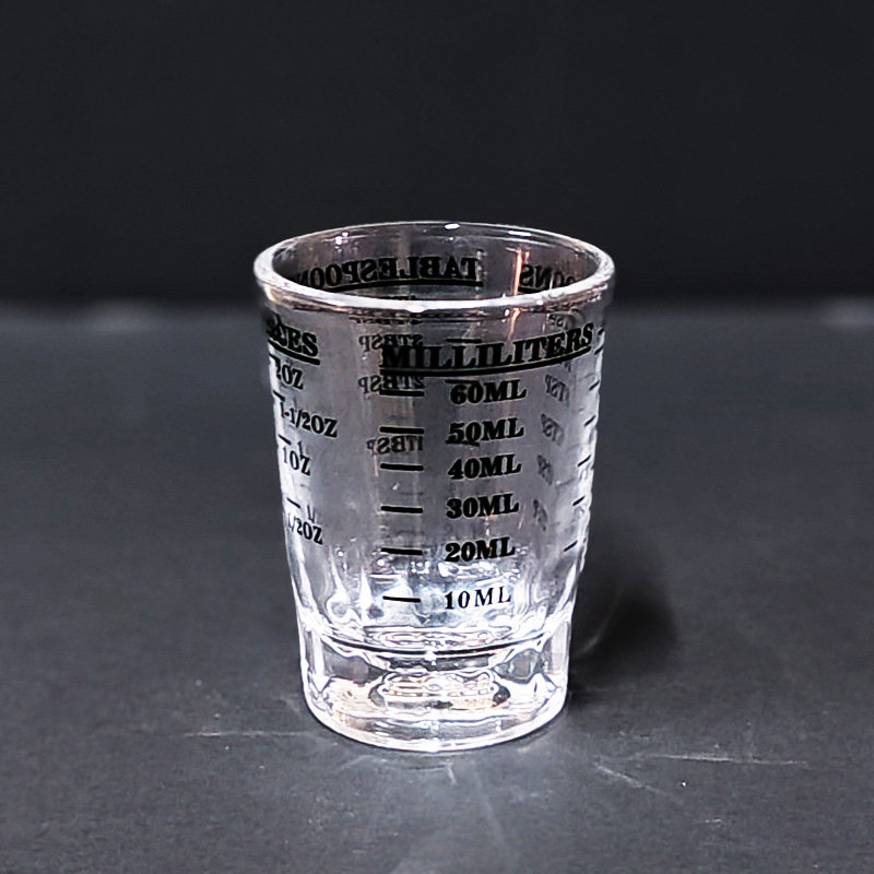 Lead-free Italian glass graduated measuring cup, double-sided measuring cocktail ounce cup, espresso measuring cup 45/60ml thumbnail 7