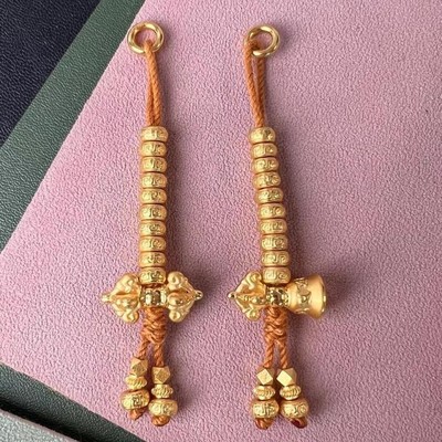 金色藏式佛经计数器手珠卡子佛珠金刚杵计数配饰DIY手串高级文玩