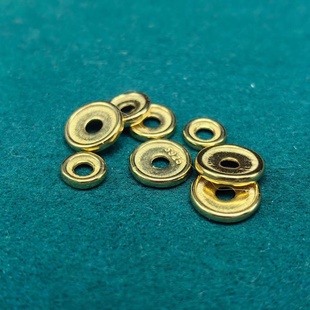 s925银镀24k金凹槽隔片文玩手串配饰金色垫片猴头星月菩提DIY配件