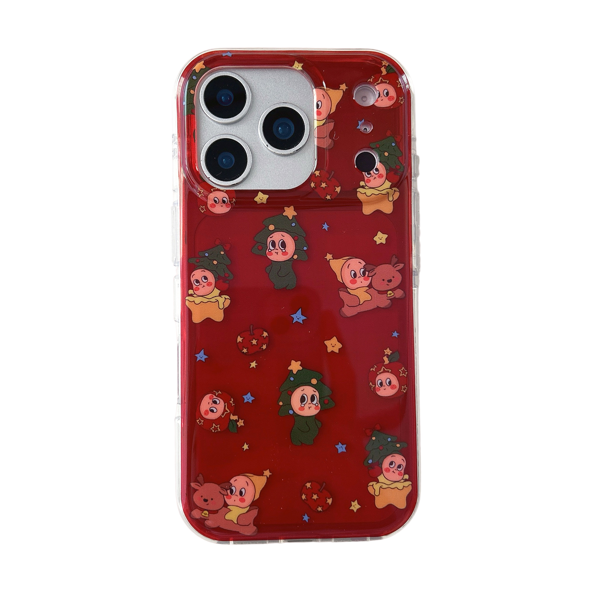 适用苹果17卡通手机壳红色圣诞节