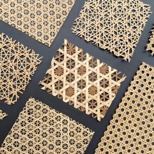 八边镂空竹编制品酒店装饰吊顶六边形隔断屏风手工竹席装修农家乐