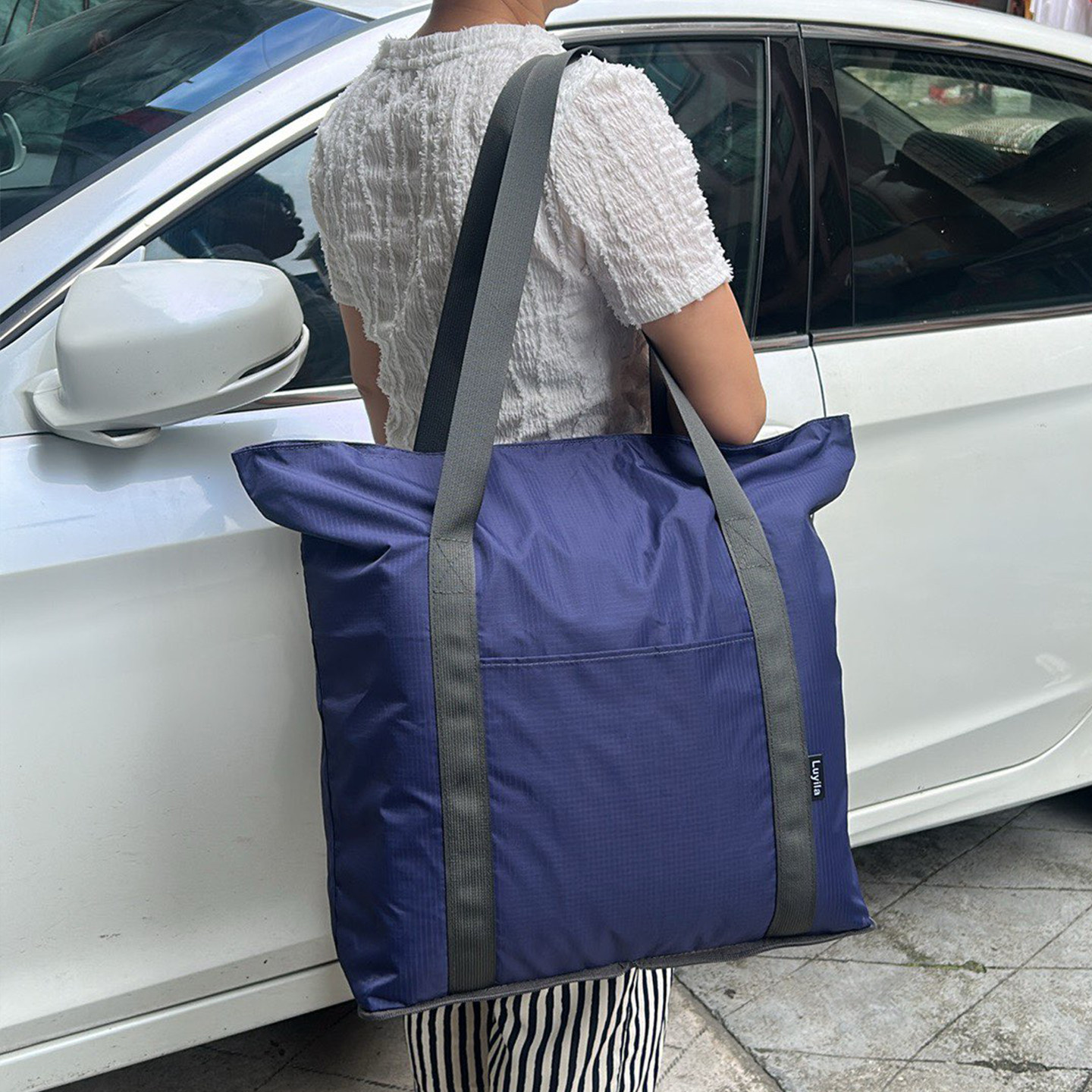便携折叠行李收纳袋时尚文件袋旅行衣物收纳待产包大容量购物袋子