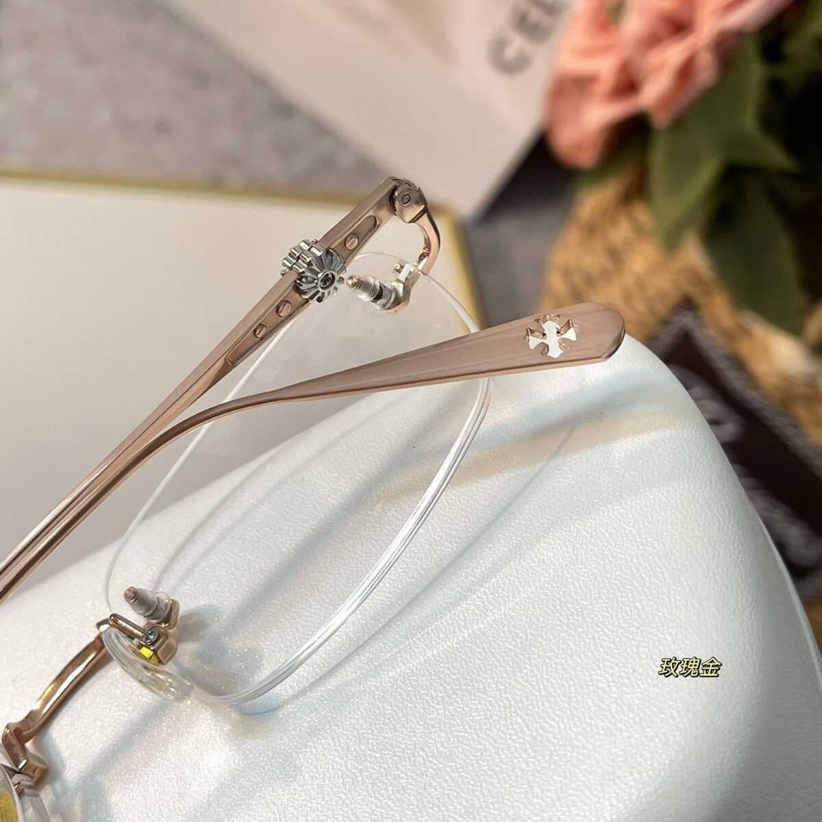 纯钛开槽款8912女式眼镜框克罗伈无框眼镜架无边框防蓝光素颜近视