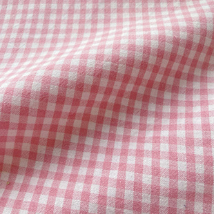 somihandmade21支水洗绵粉色格子衬衫发圈包包纯棉面料