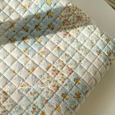somihandmade手工绗棉面料夹棉布料ins风韩式碎花拼布加棉秋冬diy