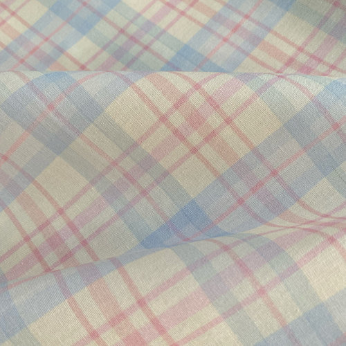 全棉40支多巴胺彩色格子纯棉面料夏季薄款童装家居服箱包睡衣布料
