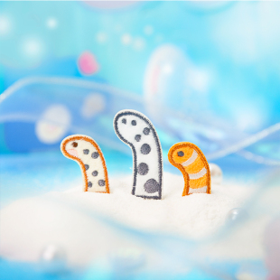 补丁贴 花园鳗 长3.5cm 小动物刺绣贴 圆圆脸动物园