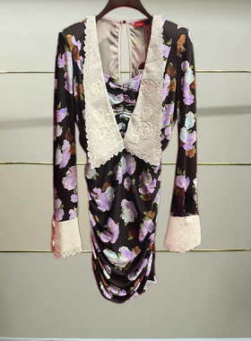 桥现货正品24春绣花收褶印花连衣裙LF24C61SO237-240