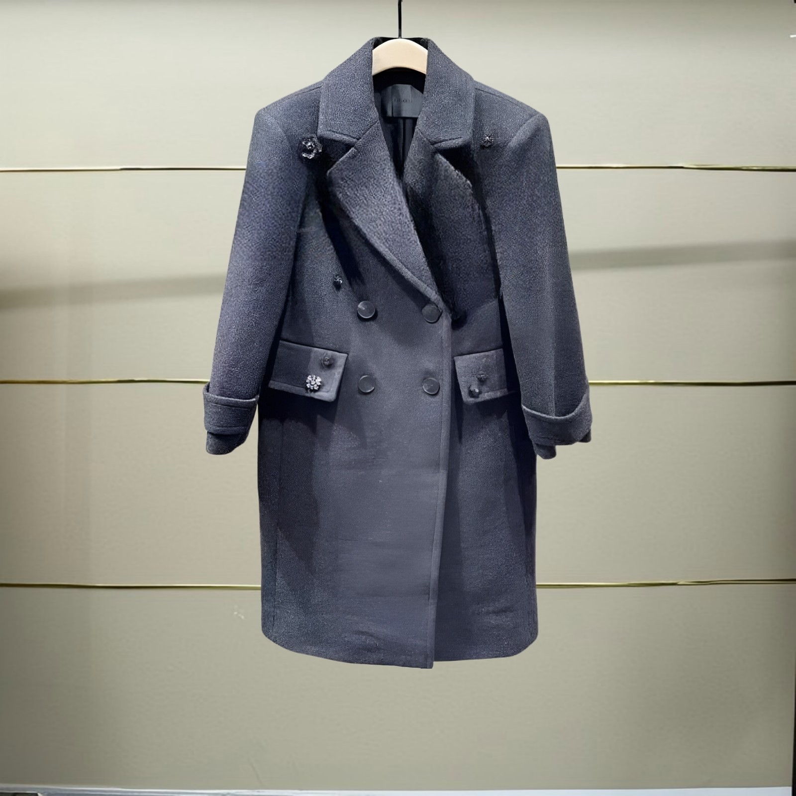 正品MBD4OVC023-240开大衣2024冬绵羊毛双面外套