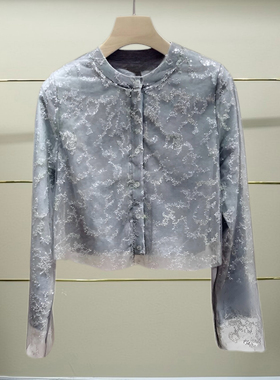 正品2025秋季新款灰色蕾丝针织上XRJ5M21C-250h