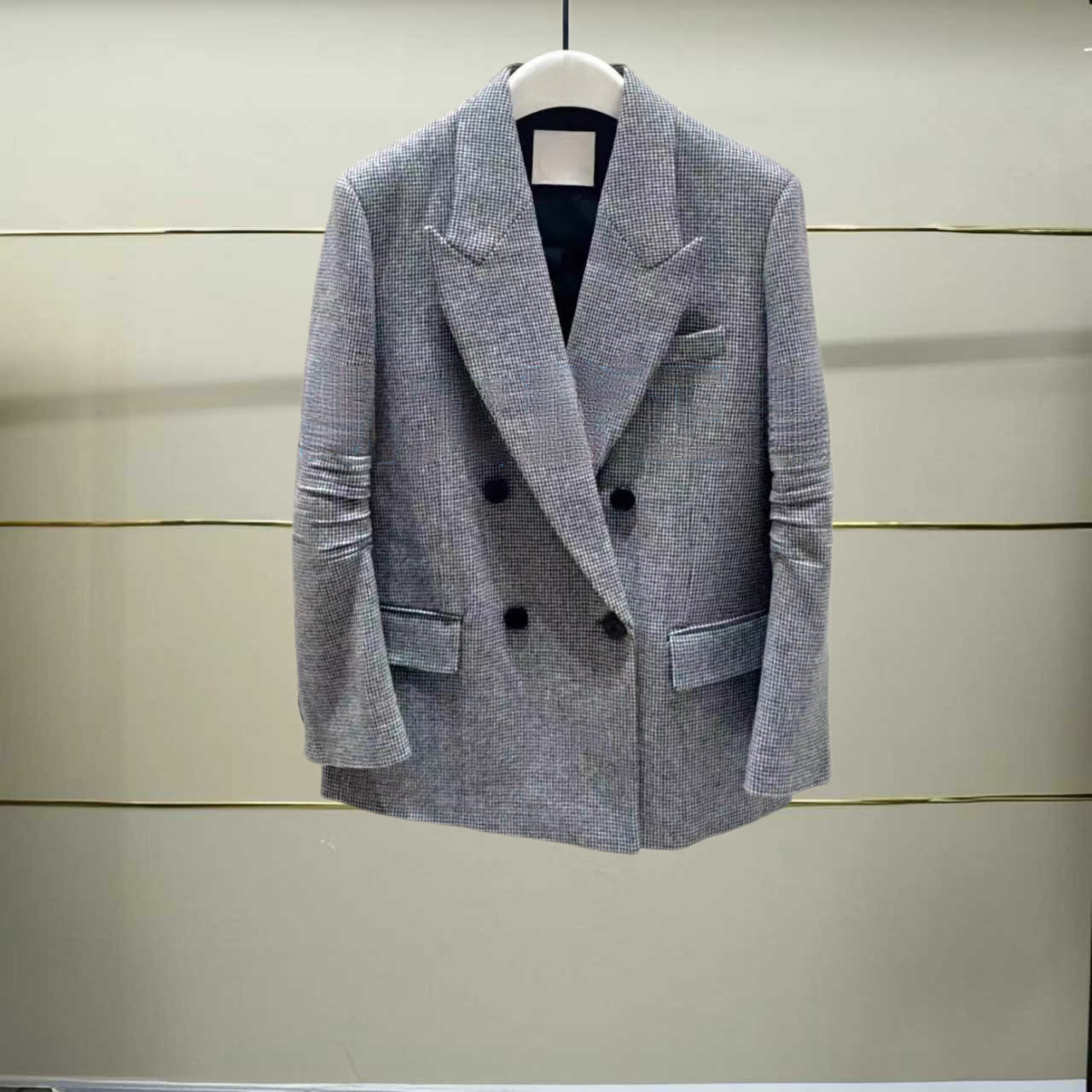 正品2024年冬千鸟格廓形西装EBD4BLA002-240h