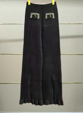 城现货正品 24秋 黑色针织长裤FF24Q51ZP063-240