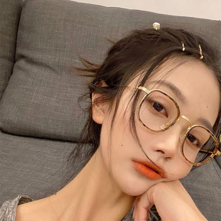 万万学姐同款眼镜框金属女款近视平光小红书复古韩版文艺TR90蓝光