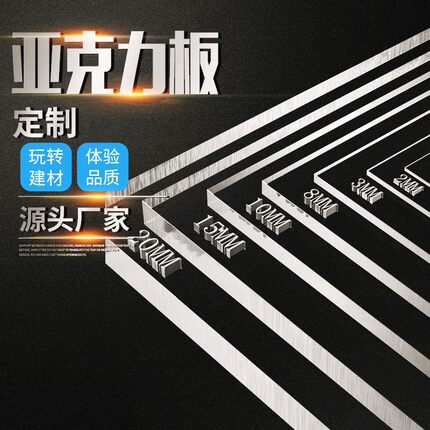 亚克力板高透明有机玻璃加工定制塑料diy手工材料1-2-3-5mm展示盒