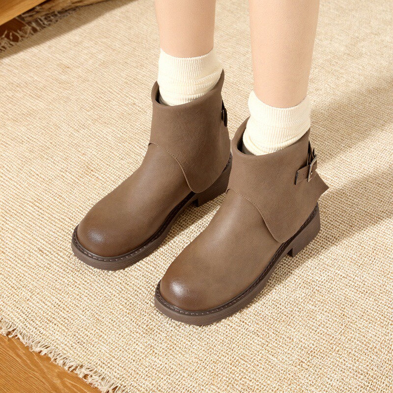 冬季新款舒适保暖短靴女厚底