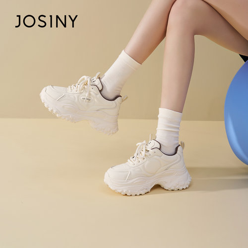 卓诗尼25春季新款厚底增高休闲鞋