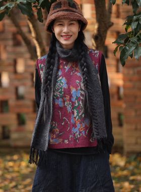 MMBL慢慢变蓝荼羊毛混纺马甲背心35918