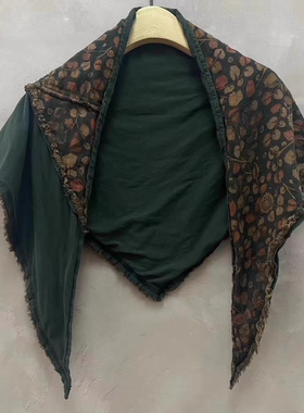 MMBL慢慢变蓝古蘭木拼接印花做旧柔软围巾三角巾古兰木3182