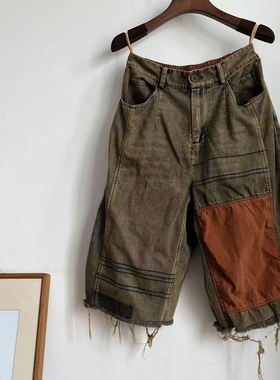 MMBL慢慢变蓝荼泥染牛仔中裤35976-1