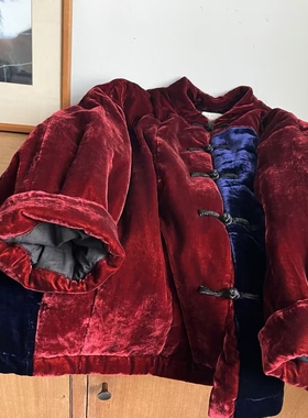 MMBL慢慢变蓝荼蚕丝棉衣丝绒盘扣棉袄33774 胸围138长62左右