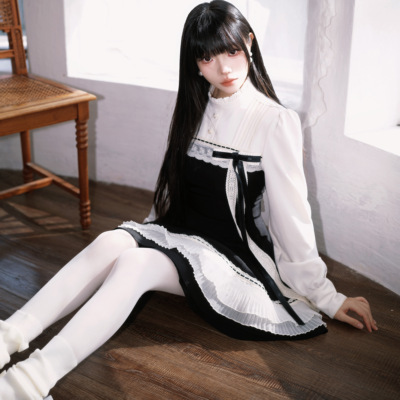 MuggleStudio黑白六片裁短裙